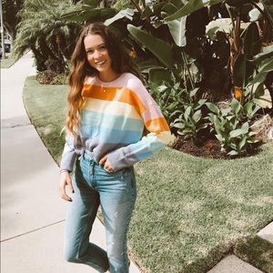 Rainbow striped sweater